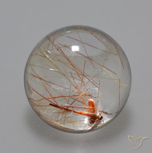 6.20ct Naturel Clair avec cuivre Quartz rutile, Tour, Transparent