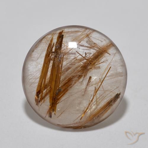 4.09ct Naturel Clair avec brun Quartz rutile, Tour, Transparent