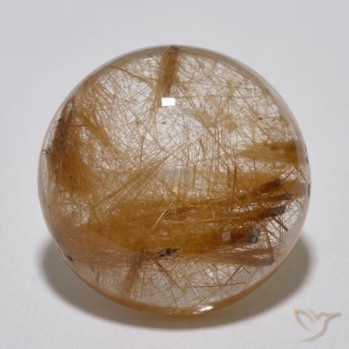 7.14ct Naturel Bois marron très clair Quartz rutile, Tour, Translucide