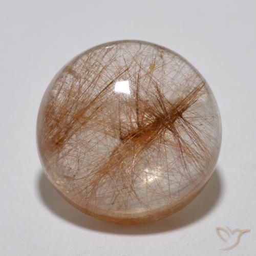 6.99ct Naturel Bois marron très clair Quartz rutile, Tour, Translucide