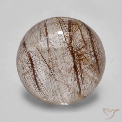 5.01ct Naturel Clair avec brun Quartz rutile, Tour, Transparent