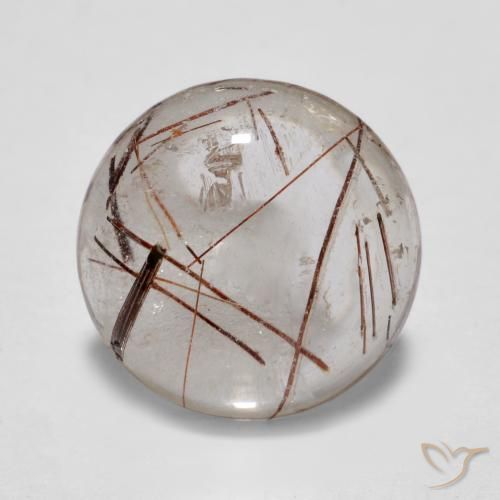 3.40ct Naturel Clair avec brun Quartz rutile, Tour, Transparent