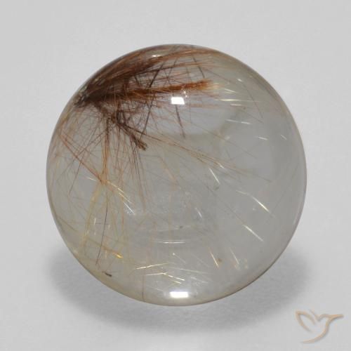 5.38ct Naturel Clair avec brun Quartz rutile, Tour, Transparent