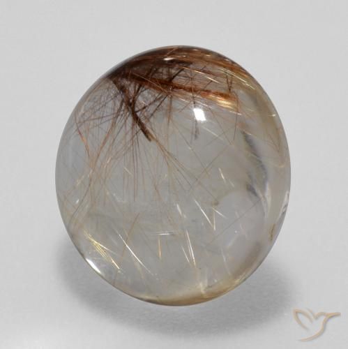 Quartz rutile Clair avec brun naturelle Tour, 5.38 ct, Transparent
