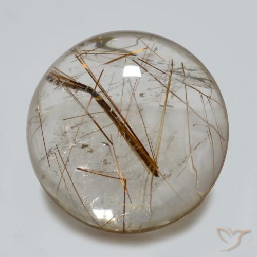 5.07ct Naturel Clair avec brun Quartz rutile, Tour, Transparent