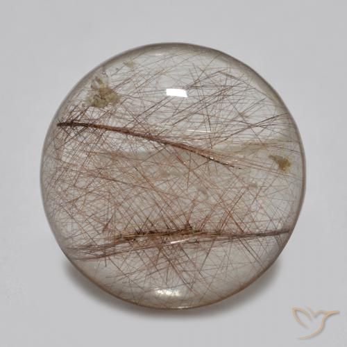 3.82ct Naturel Clair avec brun Quartz rutile, Tour, Transparent