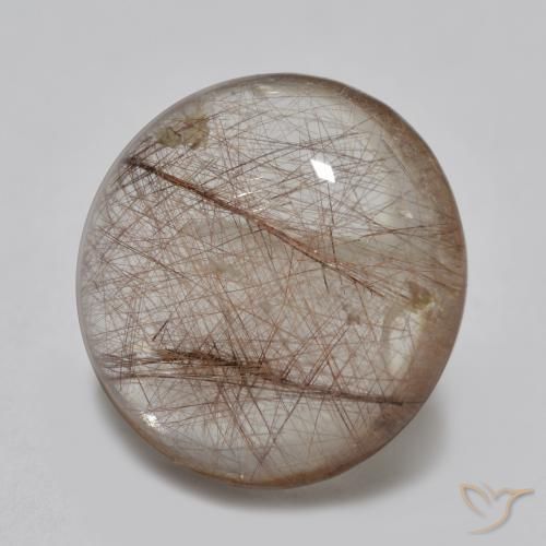 Quartz rutile Clair avec brun naturelle Tour, 3.82 ct, Transparent