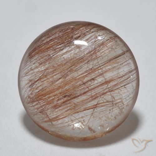 3.96ct Naturel Marron cannelle léger Quartz rutile, Tour, Translucide