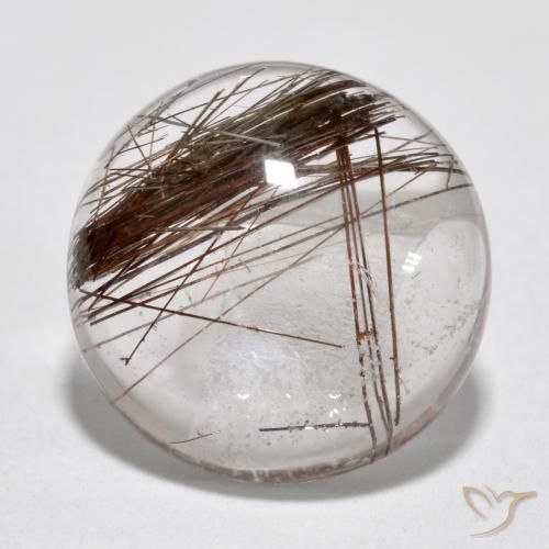 6.95ct Naturel Clair avec brun Quartz rutile, Tour, Transparent