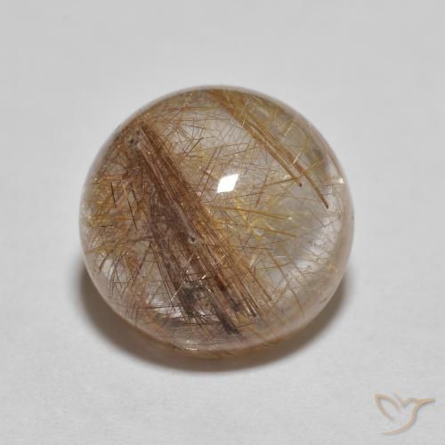 3.71ct Naturel Bois marron très clair Quartz rutile, Tour, Transparent