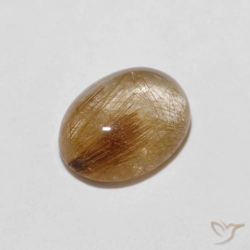 Quartz rutile Bois marron très clair naturelle ovale, 1.91 ct, Transparent