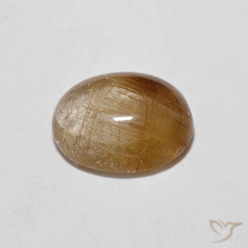 Quartz rutile Bois marron très clair naturelle ovale, 1.91 ct, Transparent