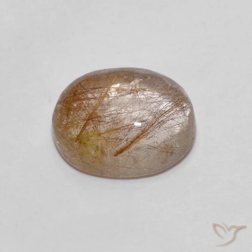 Quartz rutile Marron chaud naturelle ovale, 2.60 ct, Transparent