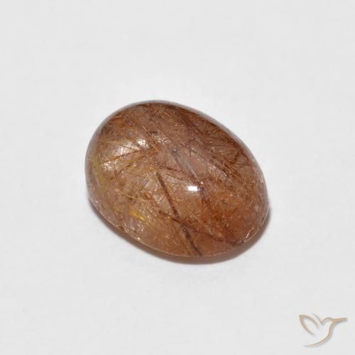 1.76ct Naturel Orange rouge foncé Quartz rutile, ovale, Transparent