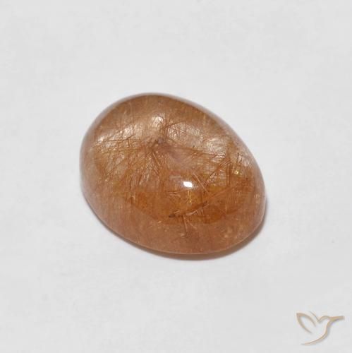 2.06ct Naturel Marron très clair Quartz rutile, ovale, Transparent