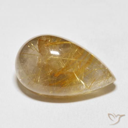 Quartz rutile Or naturelle En forme de poire, 15.75 ct, Transparent