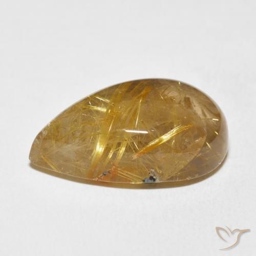 Quartz rutile Or naturelle En forme de poire, 15.75 ct, Transparent