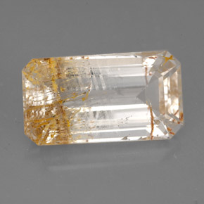 Topaze rutilée jaune naturelle transparent, 11,47 ct, transparent / translucide