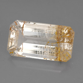 Topaze rutilée jaune naturelle transparent, 11,47 ct, transparent / translucide