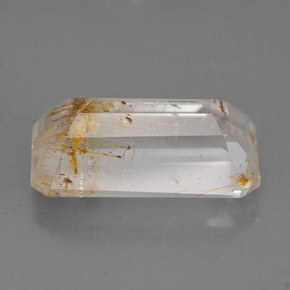 Topaze rutilée jaune naturelle transparent, 11,47 ct, transparent / translucide
