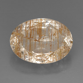Topaze rutilée jaune naturelle transparent, 28,90 ct, transparent / translucide