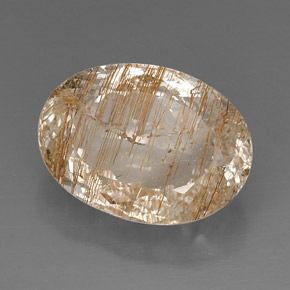 Topaze rutilée jaune naturelle transparent, 28,90 ct, transparent / translucide