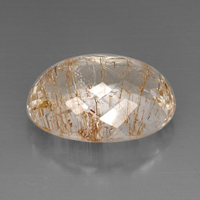 Topaze rutilée jaune naturelle transparent, 28,90 ct, transparent / translucide