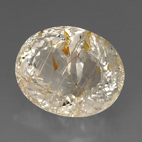 Topaze rutilée jaune naturelle transparent, 24,30 ct, transparent / translucide