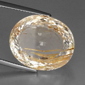 Topaze rutile Doré naturelle Transparent, 28.32 ct, Transparent / Translucide