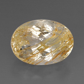 Topaze rutilée jaune naturelle transparent, 22,60 ct, transparent / translucide