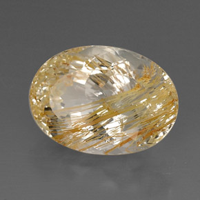 Topaze rutilée jaune naturelle transparent, 22,60 ct, transparent / translucide