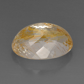Topaze rutilée jaune naturelle transparent, 22,60 ct, transparent / translucide