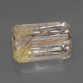 Topaze rutilée jaune naturelle transparent, 22,46 ct, transparent / translucide
