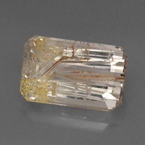 Topaze rutilée jaune naturelle transparent, 22,46 ct, transparent / translucide
