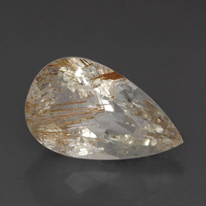 Topaze rutilée jaune naturelle transparent, 20,64 ct, transparent / translucide