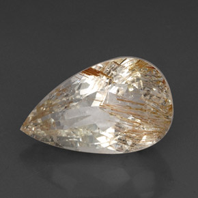 Topaze rutilée jaune naturelle transparent, 20,64 ct, transparent / translucide
