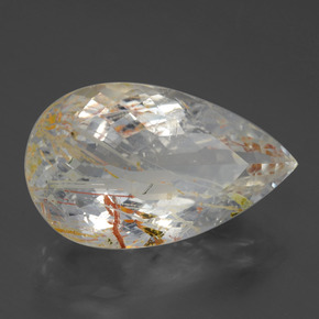 Topaze rutilée jaune naturelle en forme de poire, 20,84 ct, transparent