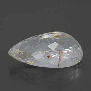 Topaze rutilée jaune naturelle en forme de poire, 20,84 ct, transparent