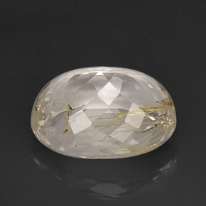 Topaze rutilée jaune naturelle transparent, 18,44 ct, transparent / translucide