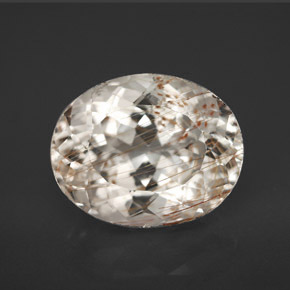 Topaze rutilée jaune naturelle coupe ovale, 9,61 ct, transparent