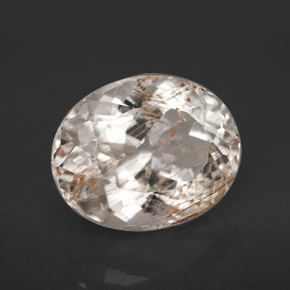 Topaze rutilée jaune naturelle coupe ovale, 9,61 ct, transparent