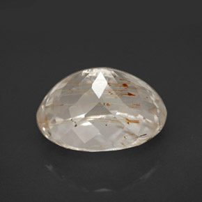 Topaze rutilée jaune naturelle coupe ovale, 9,61 ct, transparent