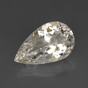 Topaze rutilée jaune naturelle en forme de poire, 15,47 ct, transparent