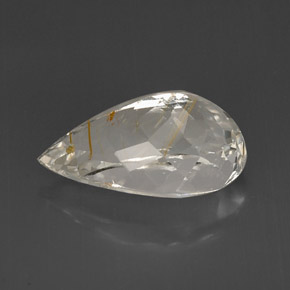 Topaze rutilée jaune naturelle en forme de poire, 15,47 ct, transparent