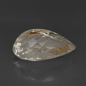 Topaze rutilée jaune naturelle en forme de poire, 16,08 ct, transparent