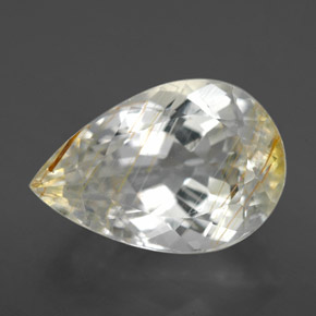 Topaze rutilée jaune naturelle en forme de poire, 8,21 ct, transparent