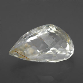 Topaze rutilée jaune naturelle en forme de poire, 8,21 ct, transparent