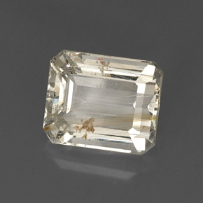 Topaze rutilée jaune naturelle taille émeraude, 8,79 ct, transparent