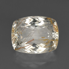 Topaze rutile Doré naturelle Coupe coussin, 13.54 ct, Transparent