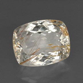 Topaze rutile Doré naturelle Coupe coussin, 13.54 ct, Transparent